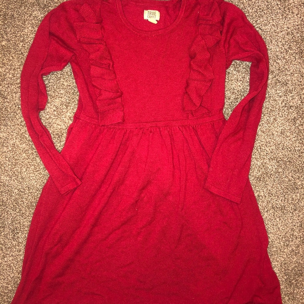 Red ruffle dress